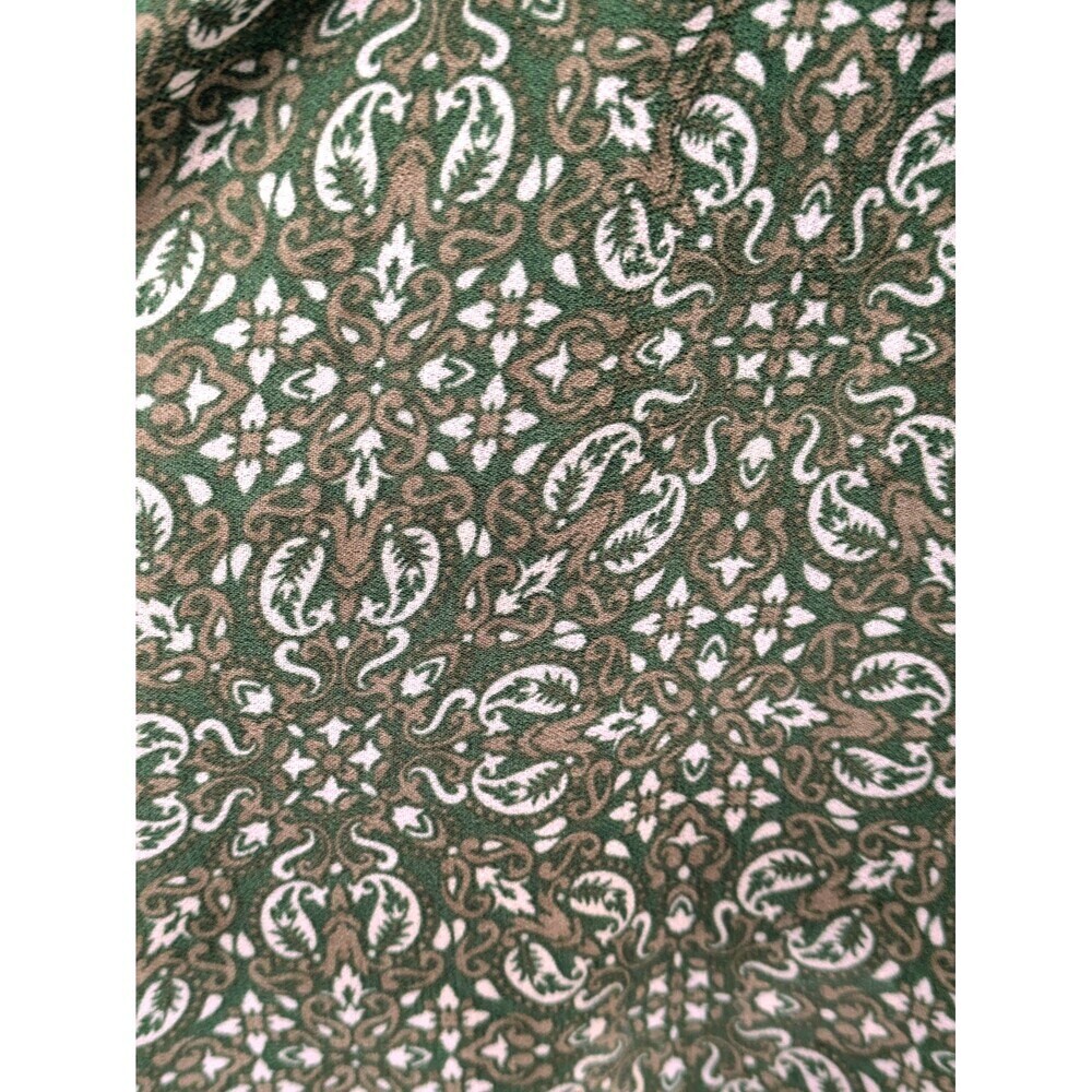 Lark & Grey Green Paisley Floral Print Smocked Dress sz M Holiday Modest Peasant - Picture 11 of 13